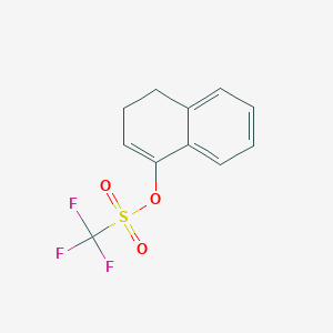 molecular formula C11H9F3O3S B3365502 Methanesulfonic acid, trifluoro-, 3,4-dihydro-1-naphthalenyl ester CAS No. 123994-49-0