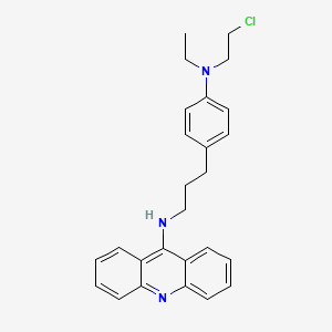 molecular formula C26H28ClN3 B3365652 N-(3-(4-((2-Chloroethyl)ethylamino)phenyl)propyl)-9-acridinamine CAS No. 125486-24-0