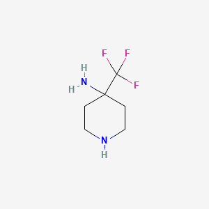 molecular formula C6H11F3N2 B3365731 4-(Trifluoromethyl)piperidin-4-amine CAS No. 1258650-01-9