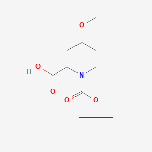 molecular formula C12H21NO5 B3365847 4-Methoxy-piperidine-1,2-dicarboxylic acid 1-tert-butyl ester CAS No. 1263377-95-2