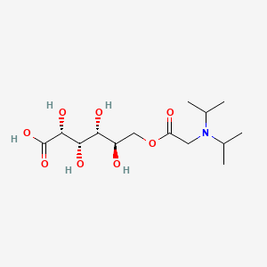 molecular formula C14H27NO8 B3366105 D-Gluconic acid, 6-ester with N,N-diisopropylglycine CAS No. 13149-68-3
