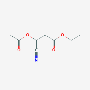 molecular formula C8H11NO4 B3366182 3-Acetoxy-3-cyano-propanoic acid ethyl ester CAS No. 132839-92-0