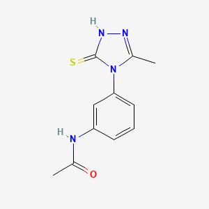 molecular formula C11H12N4OS B3366499 N-[3-(3-methyl-5-sulfanyl-4H-1,2,4-triazol-4-yl)phenyl]acetamide CAS No. 137582-02-6