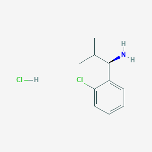 molecular formula C10H15Cl2N B3366527 (R)-1-(2-Chlorophenyl)-2-methylpropan-1-amine hydrochloride CAS No. 1381959-67-6