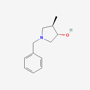 molecular formula C12H17NO B3366778 trans-1-Benzyl-4-methylpyrrolidin-3-ol CAS No. 144124-87-8