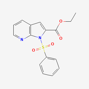 molecular formula C16H14N2O4S B3366821 Ethyl 1-(phenylsulfonyl)-1H-pyrrolo[2,3-b]pyridine-2-carboxylate CAS No. 146603-30-7