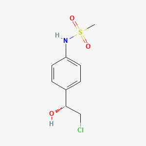 molecular formula C9H12ClNO3S B3366978 N-{4-[(1R)-2-chloro-1-hydroxyethyl]phenyl}methanesulfonamide CAS No. 157023-58-0