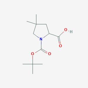 molecular formula C12H21NO4 B3367076 1-Boc-4,4-dimethyl-pyrrolidine-2-carboxylic acid CAS No. 1613115-21-1