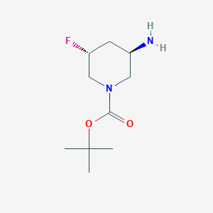 molecular formula C10H19FN2O2 B3367162 tert-butyl (3R,5R)-3-amino-5-fluoropiperidine-1-carboxylate CAS No. 1638772-27-6
