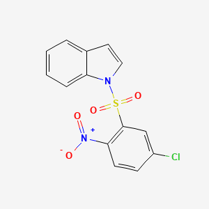 molecular formula C14H9ClN2O4S B3367330 1-((5-Chloro-2-nitrophenyl)sulfonyl)-1H-indole CAS No. 173908-26-4