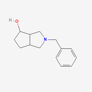 molecular formula C14H19NO B3367345 2-Benzyloctahydrocyclopenta[C]pyrrol-4-OL CAS No. 174201-00-4