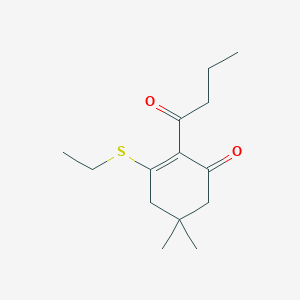 2-Butanoyl-3-ethylsulfanyl-5,5-dimethylcyclohex-2-en-1-one