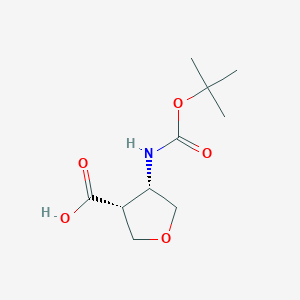 molecular formula C10H17NO5 B3367585 (4S,3R)-4-tert-Butoxycarbonylamino-tetrahydro-furan-3-carboxylic acid CAS No. 1821782-14-2