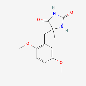 molecular formula C13H16N2O4 B3367655 Hydantoin, 5-(2,5-dimethoxybenzyl)-5-methyl- CAS No. 18776-65-3