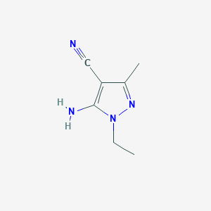 molecular formula C7H10N4 B033678 5-Amino-1-ethyl-3-methyl-1H-pyrazole-4-carbonitrile CAS No. 102997-29-5