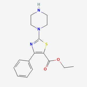 molecular formula C16H19N3O2S B3368236 ethyl 2-piperazine-4-phenyl thiazole-5-carboxylate CAS No. 206555-97-7