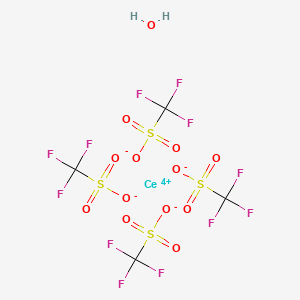 molecular formula C4H2CeF12O13S4 B3368245 Cerium(IV) trifluoromethanesulfonate hydrate CAS No. 206996-62-5