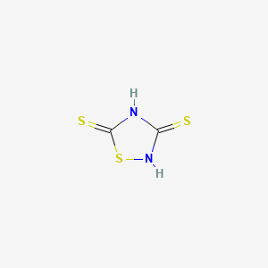 molecular formula C2H2N2S3 B3368384 1,2,4-Thiadiazolidine-3,5-dithione CAS No. 20939-17-7