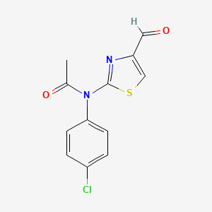 N-(4-chlorophenyl)-N-(4-formyl-1,3-thiazol-2-yl)acetamide