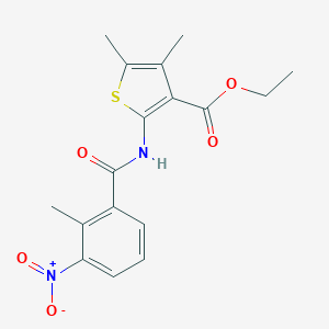 molecular formula C17H18N2O5S B336854 ETHYL 4,5-DIMETHYL-2-(2-METHYL-3-NITROBENZAMIDO)THIOPHENE-3-CARBOXYLATE 