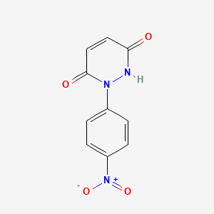 molecular formula C10H7N3O4 B3368930 1-(4-Nitrophenyl)-1,2,3,6-tetrahydropyridazine-3,6-dione CAS No. 22202-90-0
