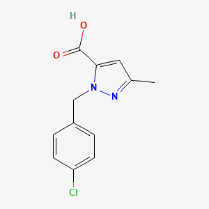 molecular formula C12H11ClN2O2 B3369748 1-(4-Chlorobenzyl)-3-methyl-1H-pyrazole-5-carboxylic acid CAS No. 245035-74-9
