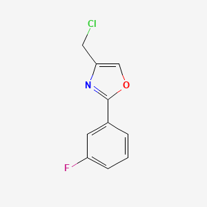molecular formula C10H7ClFNO B3370042 4-(Chloromethyl)-2-(3-fluorophenyl)-1,3-oxazole CAS No. 303224-30-8