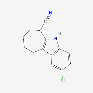 molecular formula C14H13ClN2 B3370284 2-Chloro-5,6,7,8,9,10-hexahydro-cyclohepta[b]indole-6-carbonitrile CAS No. 352553-96-9