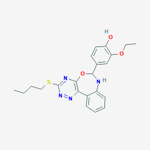 molecular formula C22H24N4O3S B337067 4-[3-(butylsulfanyl)-6,7-dihydro[1,2,4]triazino[5,6-d][3,1]benzoxazepin-6-yl]-2-ethoxyphenol 