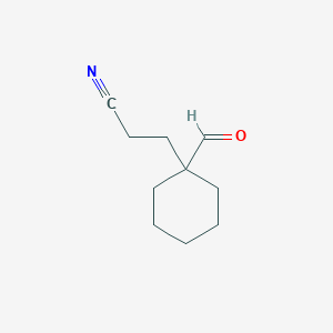 molecular formula C10H15NO B3370955 3-(1-Formylcyclohexyl)propanenitrile CAS No. 58886-81-0
