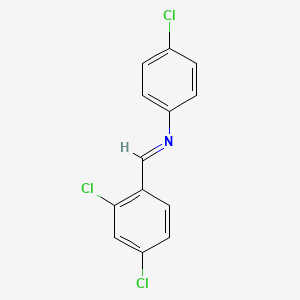 molecular formula C13H8Cl3N B3371137 Benzenamine, 4-chloro-N-[(2,4-dichlorophenyl)methylene]- CAS No. 63462-31-7