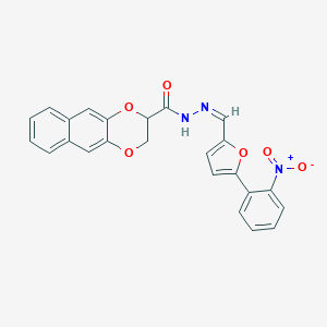 molecular formula C24H17N3O6 B337121 N'-[(5-{2-nitrophenyl}-2-furyl)methylene]-2,3-dihydronaphtho[2,3-b][1,4]dioxine-2-carbohydrazide 