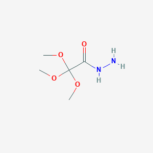 molecular formula C5H12N2O4 B3371643 Trimethoxy-acetic acid hydrazide CAS No. 75654-14-7