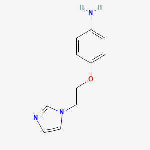 molecular formula C11H13N3O B3371654 Benzenamine, 4-[2-(1H-imidazol-1-yl)ethoxy]- CAS No. 75912-83-3