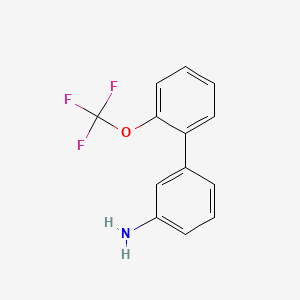 molecular formula C13H10F3NO B3371674 3-[2-(Trifluoromethoxy)phenyl]aniline CAS No. 764704-38-3