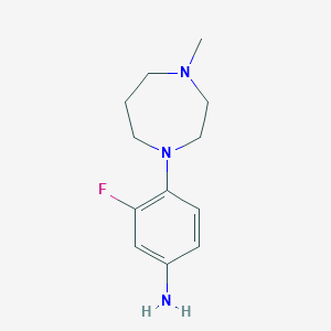 molecular formula C12H18FN3 B3372116 3-Fluoro-4-(4-methyl-1,4-diazepan-1-yl)aniline CAS No. 873537-30-5