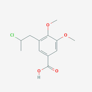 molecular formula C12H15ClO4 B3372179 3-(2-Chloropropyl)-4,5-dimethoxybenzoic acid CAS No. 877964-62-0