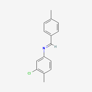 molecular formula C15H14ClN B3372229 Benzenamine, 3-chloro-4-methyl-N-[(4-methylphenyl)methylene]- CAS No. 88450-61-7
