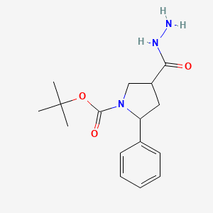Tert-butyl 4-(hydrazinecarbonyl)-2-phenylpyrrolidine-1-carboxylate