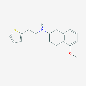 molecular formula C17H21NOS B033723 5-methoxy-N-(2-(thiophen-2-yl)ethyl)-1,2,3,4-tetrahydronaphthalen-2-amine CAS No. 102120-95-6