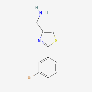 molecular formula C10H9BrN2S B3372312 C-[2-(3-Bromo-phenyl)-thiazol-4-YL]-methylamine CAS No. 885279-93-6
