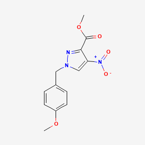 molecular formula C13H13N3O5 B3372373 Methyl 1-(4-methoxybenzyl)-4-nitro-1H-pyrazole-3-carboxylate CAS No. 896467-74-6