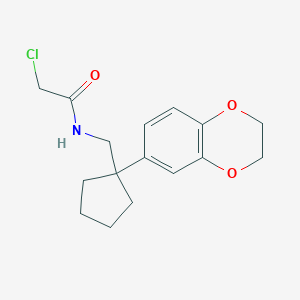 molecular formula C16H20ClNO3 B3372378 2-chloro-N-{[1-(2,3-dihydro-1,4-benzodioxin-6-yl)cyclopentyl]methyl}acetamide CAS No. 897313-58-5