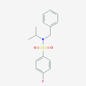 molecular formula C16H18FNO2S B337242 N-BENZYL-4-FLUORO-N-(PROPAN-2-YL)BENZENE-1-SULFONAMIDE 