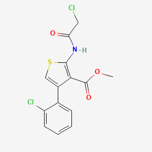 molecular formula C14H11Cl2NO3S B3372432 Methyl 2-(2-chloroacetamido)-4-(2-chlorophenyl)thiophene-3-carboxylate CAS No. 905009-15-6