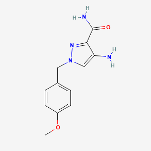 molecular formula C12H14N4O2 B3372468 4-Amino-1-(4-methoxybenzyl)-1H-pyrazole-3-carboxamide CAS No. 916065-32-2