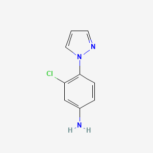 molecular formula C9H8ClN3 B3372663 3-chloro-4-(1H-pyrazol-1-yl)aniline CAS No. 926218-03-3