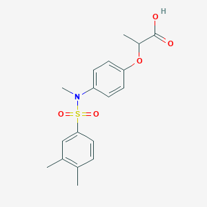 molecular formula C18H21NO5S B3372671 2-[4-(N-methyl3,4-dimethylbenzenesulfonamido)phenoxy]propanoic acid CAS No. 926221-69-4