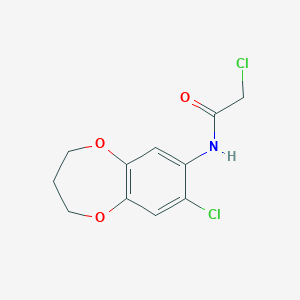 molecular formula C11H11Cl2NO3 B3372870 2-chloro-N-(8-chloro-3,4-dihydro-2H-1,5-benzodioxepin-7-yl)acetamide CAS No. 930395-68-9