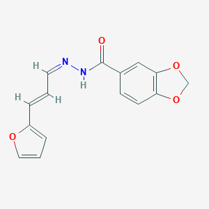 molecular formula C15H12N2O4 B337291 N'-[3-(2-furyl)-2-propenylidene]-1,3-benzodioxole-5-carbohydrazide 
